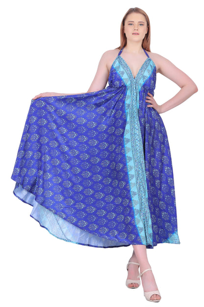 Long Silk Halter Top Dress AB23007