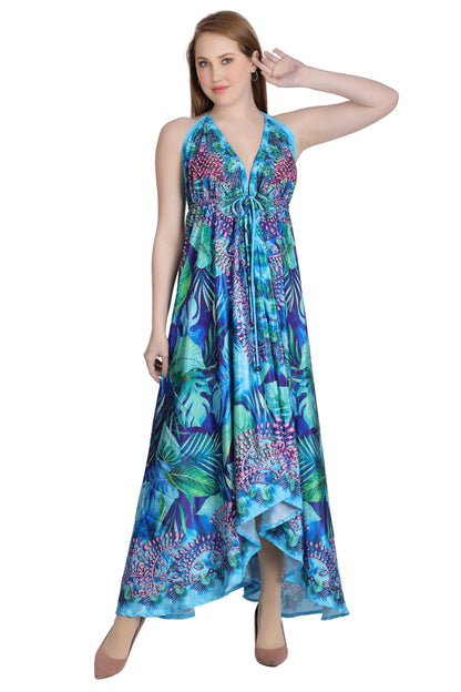 Long Silk Halter Top Dress PD-9713