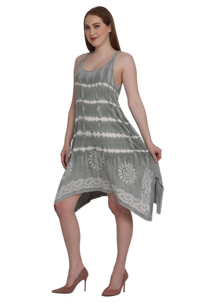 Mid Length Tie Dye Spaghetti Strap Dress SPD75