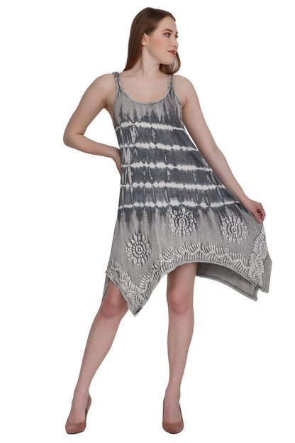 Mid Length Tie Dye Spaghetti Strap Dress SPD75