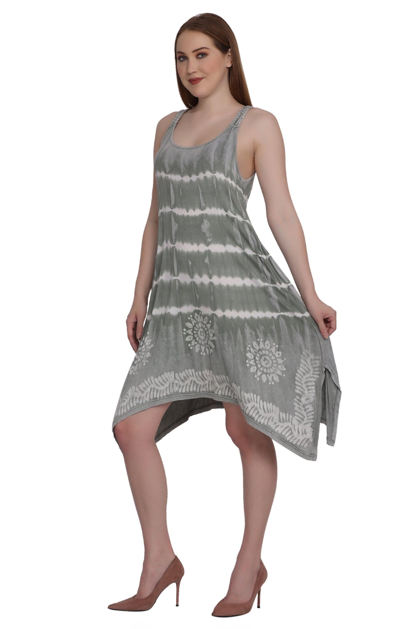 Mid Length Tie Dye Spaghetti Strap Dress SPD75