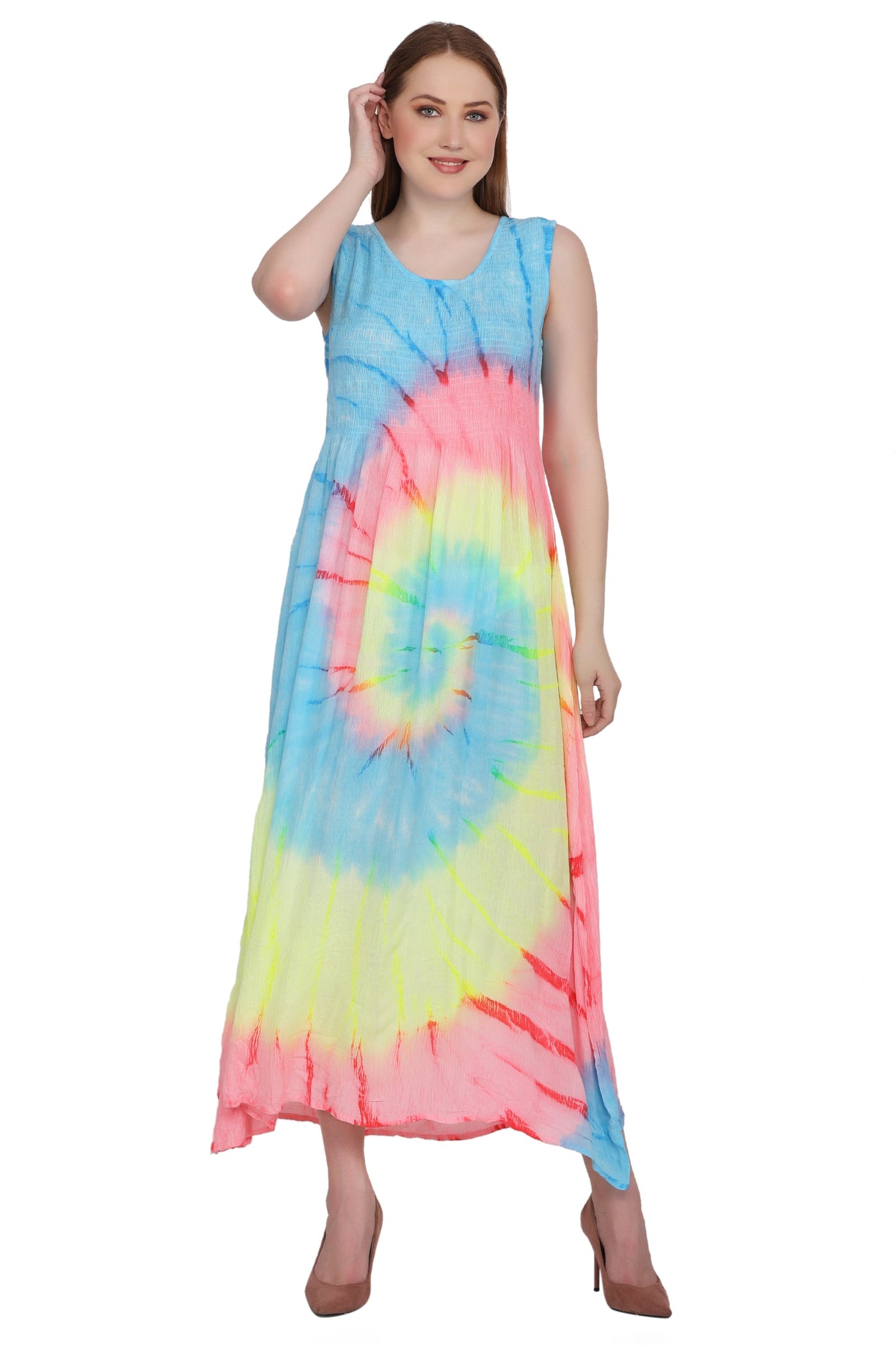 Neon Tie Dye Sleeveless Dress 522138