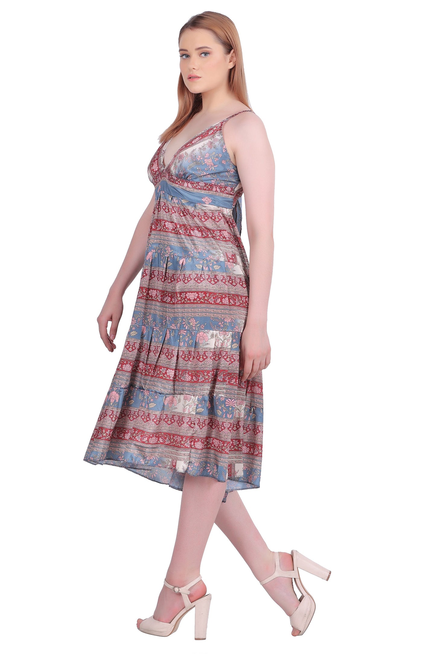 Open Back Silk Dress AB-27009