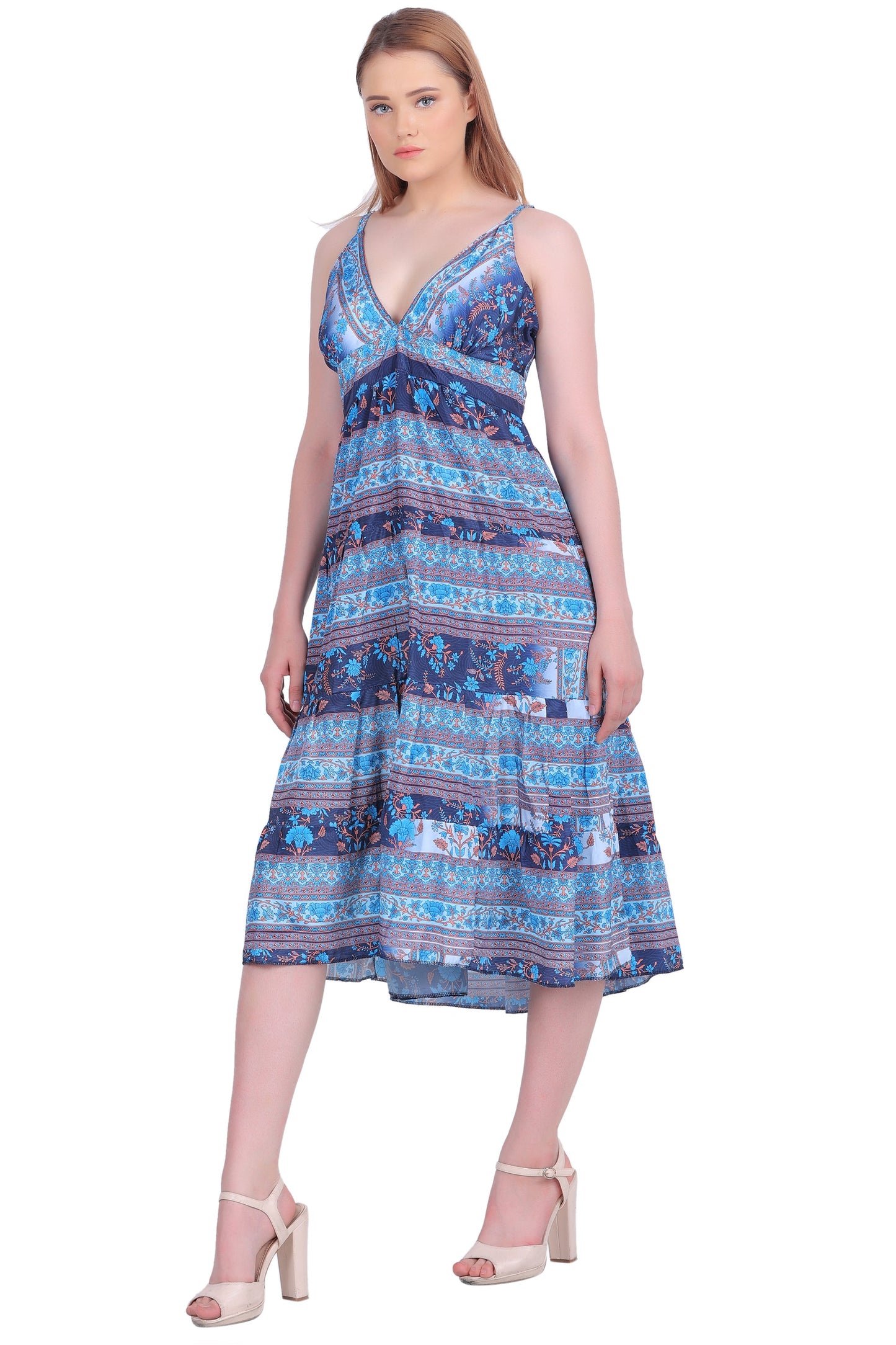 Open Back Silk Dress AB-27009