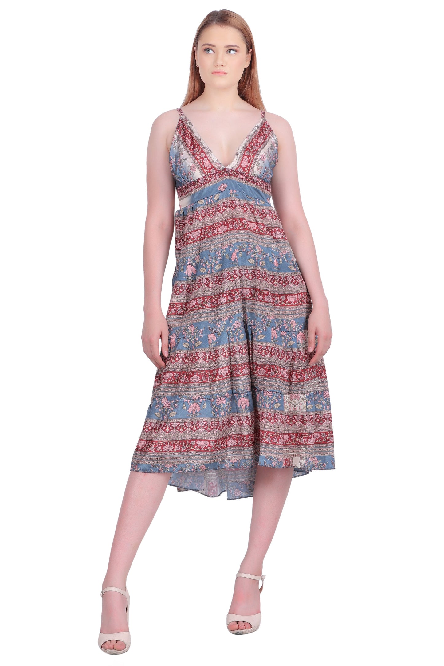 Open Back Silk Dress AB-27009