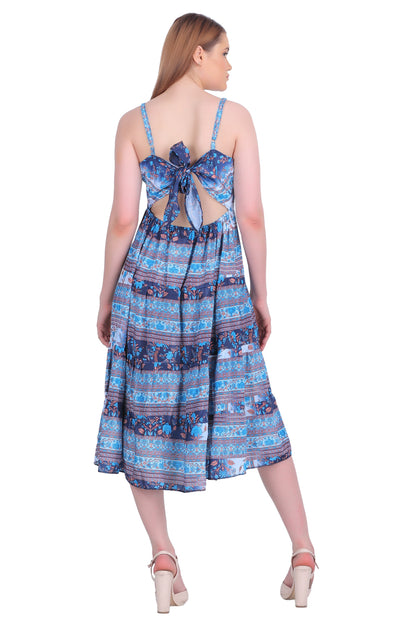 Open Back Silk Dress AB-27009