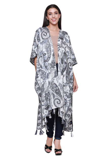 Paisley Print Beach Cover Up Kimono 22032