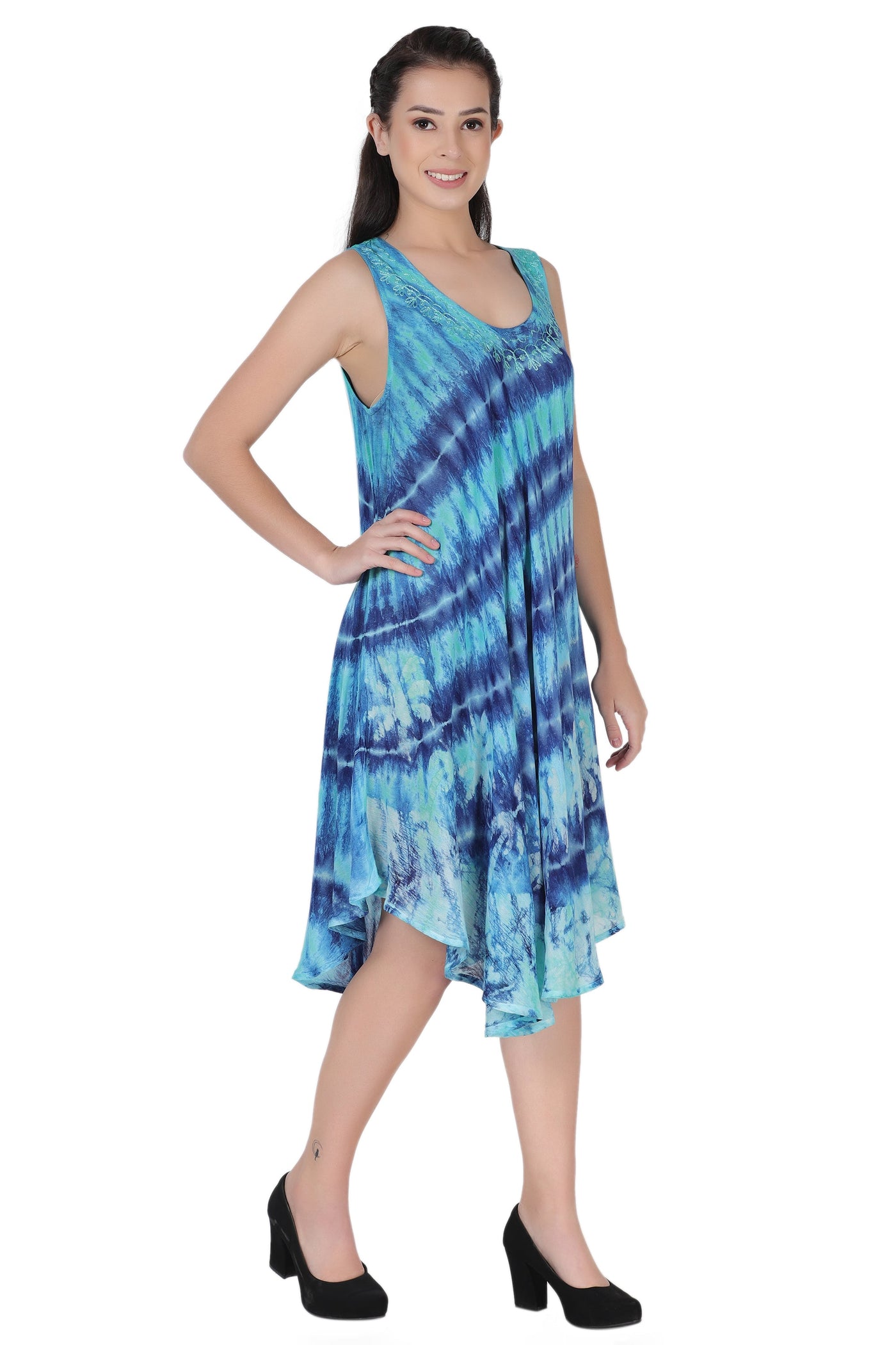 Palm Tree Block Print Dress 422211R