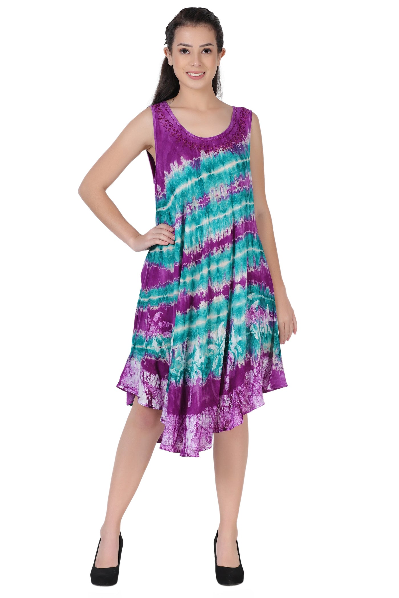 Palm Tree Block Print Dress 422211R