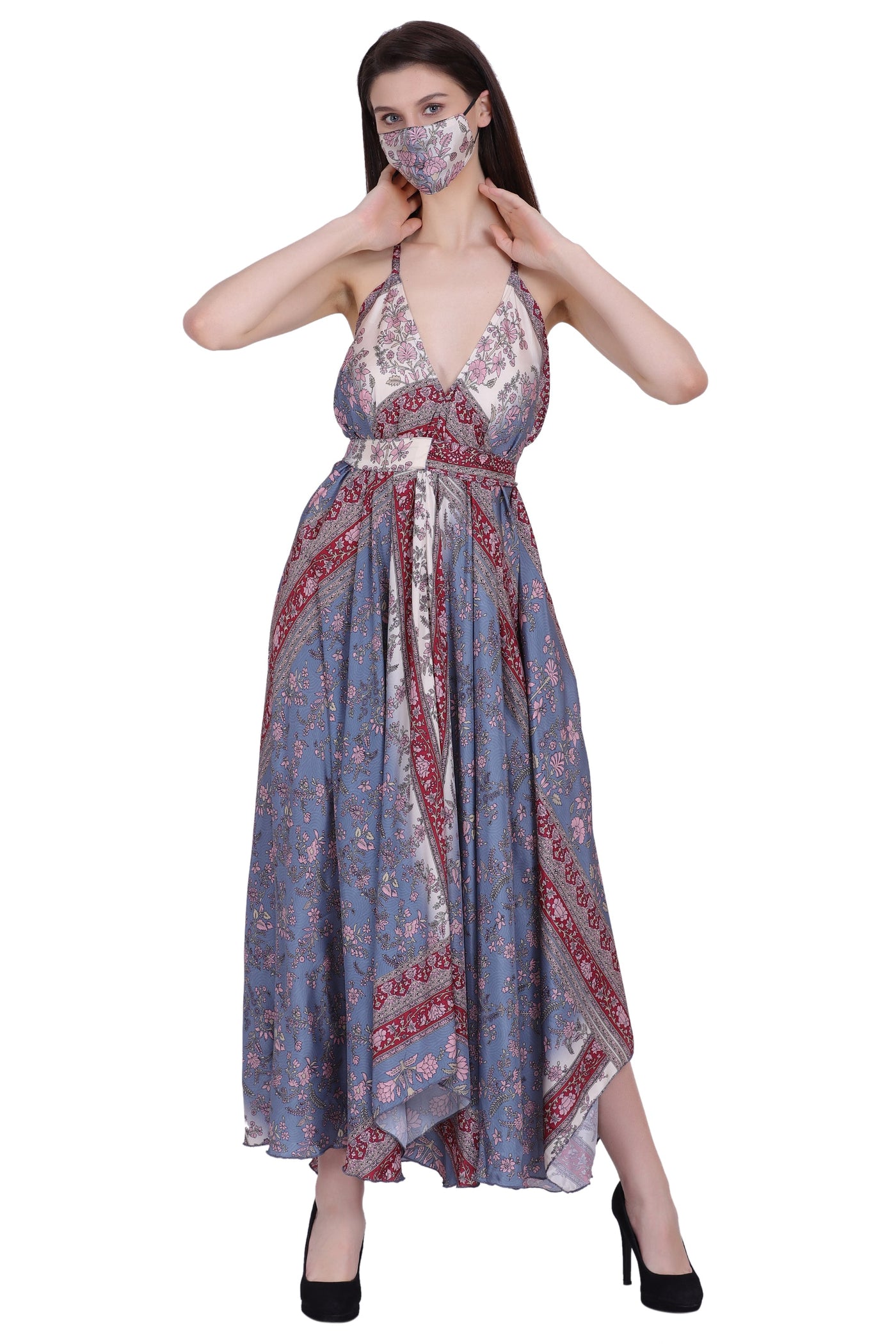 Printed Silk Dress AB-12009