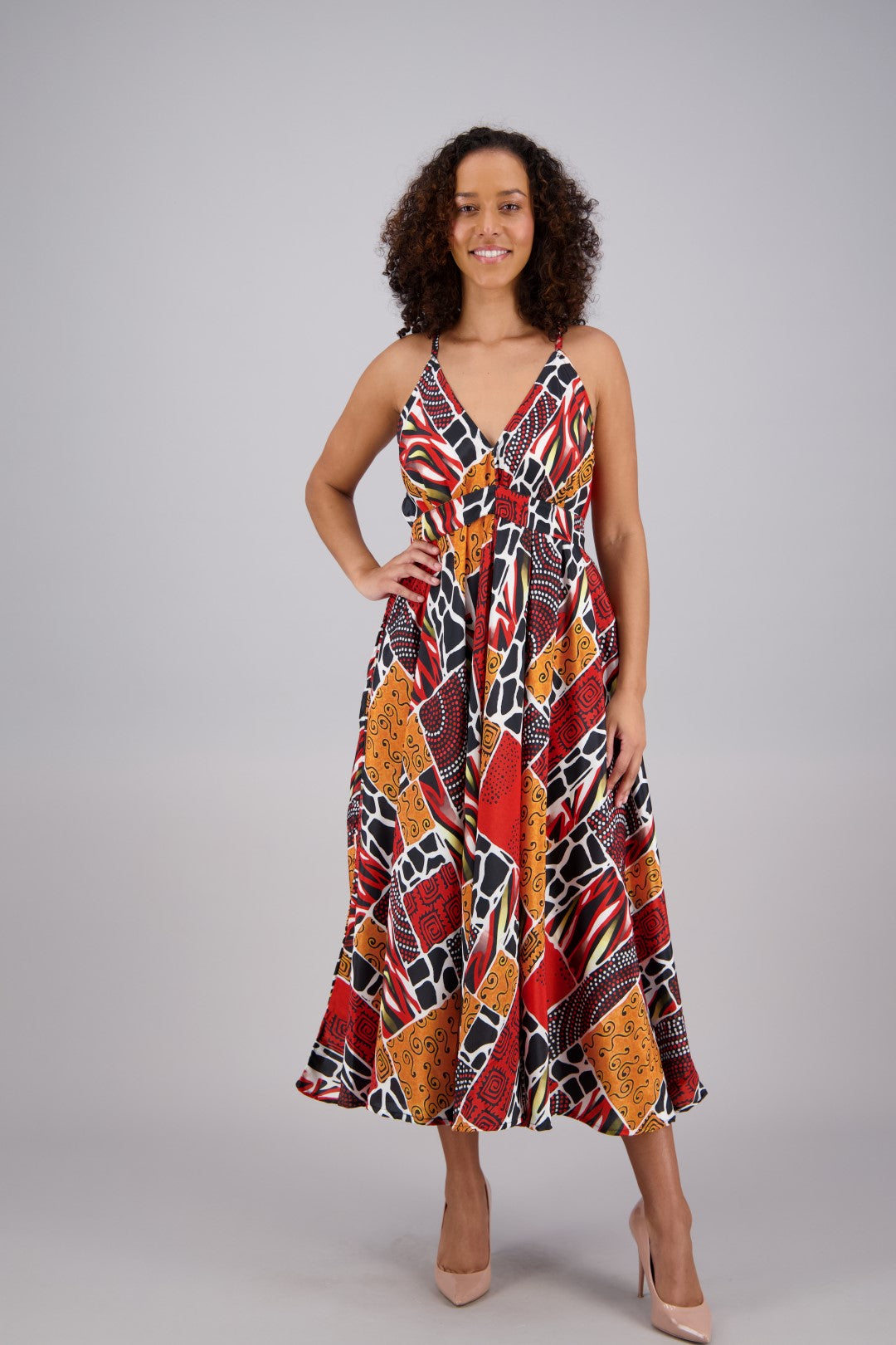 Printed Silk Maxi Dress AB160230