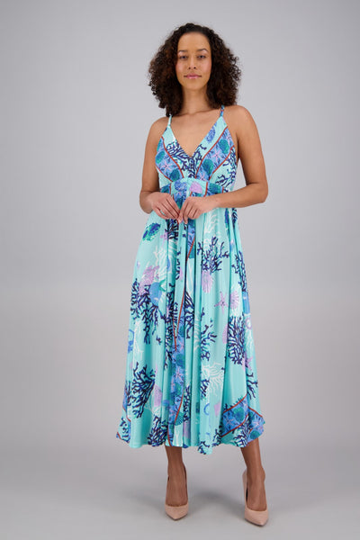 Printed Silk Maxi Dress AB16054