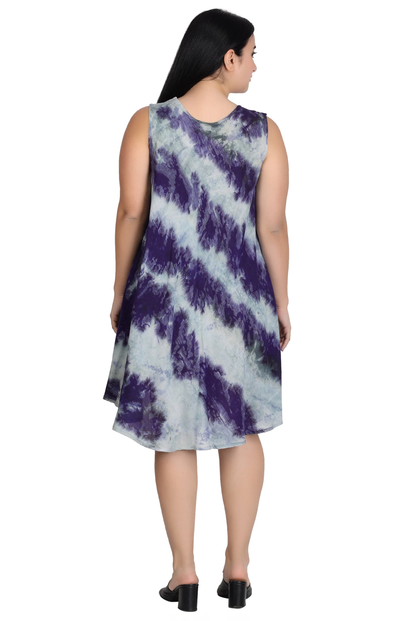 Sleeveless Fish Print Tie Dye Dress  362171R