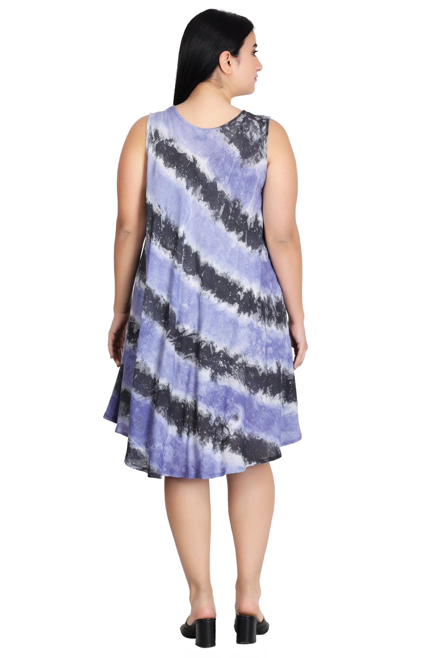 Sleeveless Fish Print Tie Dye Dress  362171R