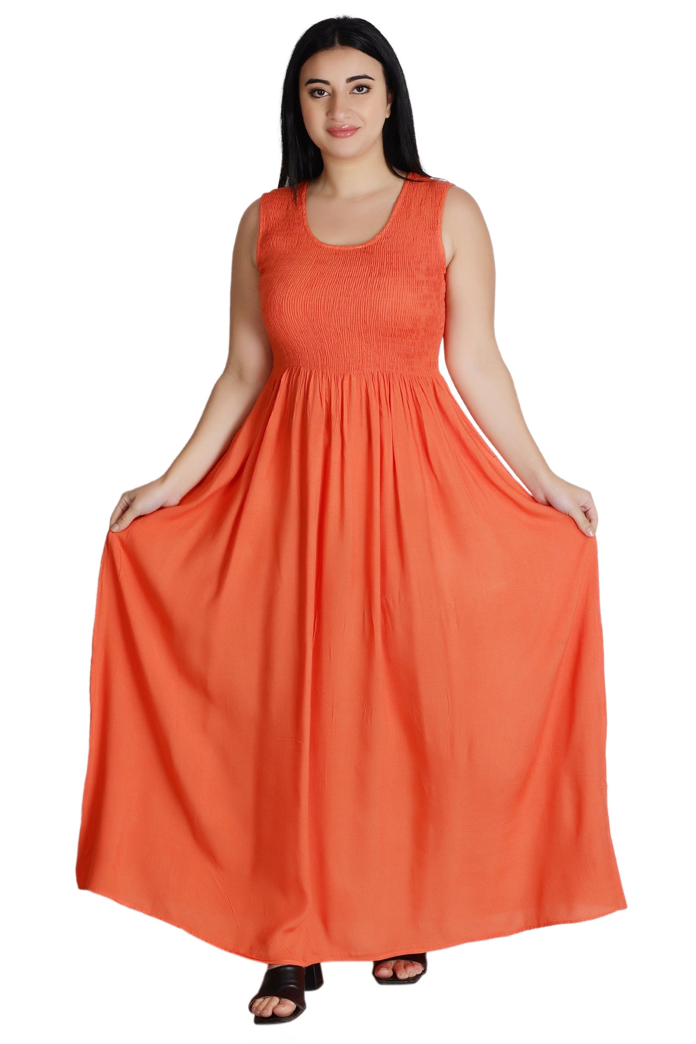 Solid Color Smock Dress 522210