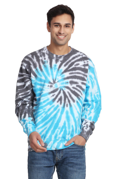Unisex Tie Dye Crewneck Cotton Blend Comfortable Activewear 8606