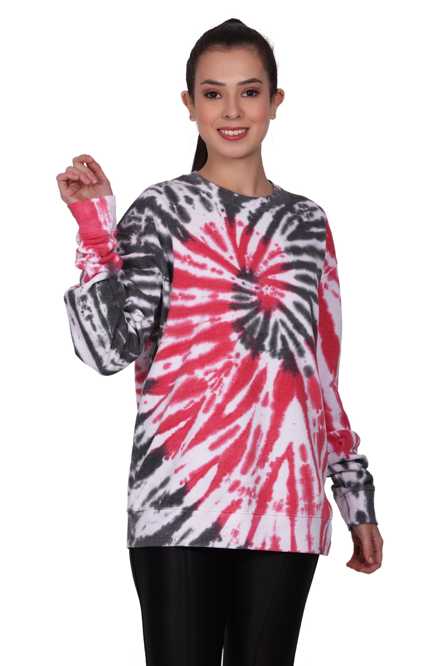 Unisex Tie Dye Crewneck Cotton Blend Comfortable Activewear 8606