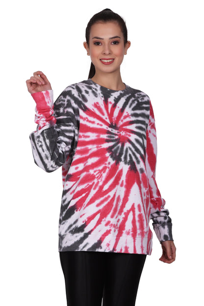 Unisex Tie Dye Crewneck Cotton Blend Comfortable Activewear 8606