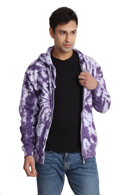 Unisex Zip Up Tie Dye Hoodie Comfortable Activewear 9605