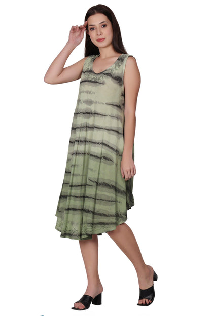 Zebra Stripe Tie Dye Beach Dress 482158