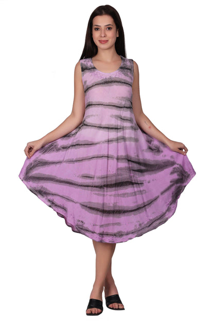 Zebra Stripe Tie Dye Beach Dress 482158
