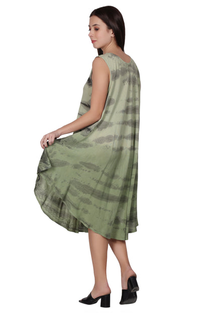 Zebra Stripe Tie Dye Beach Dress 482158