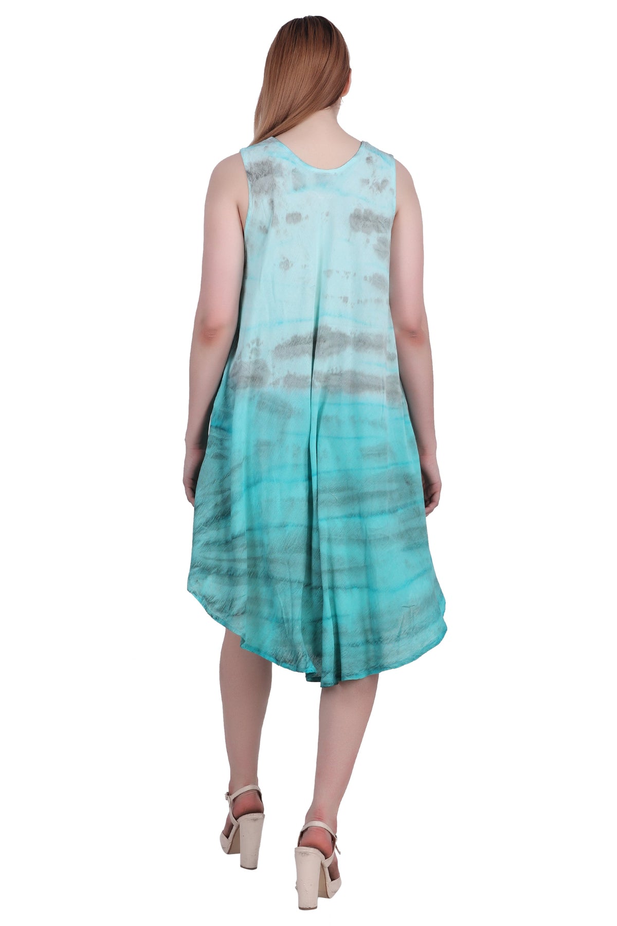 Zebra Stripe Tie Dye Beach Dress 482158