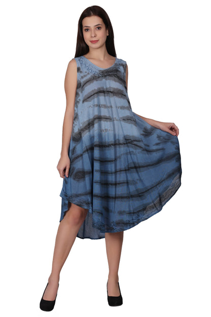 Zebra Stripe Tie Dye Beach Dress 482158
