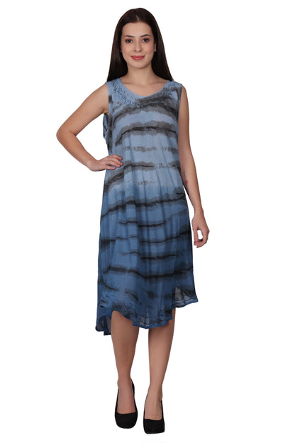 Zebra Stripe Tie Dye Beach Dress 482158