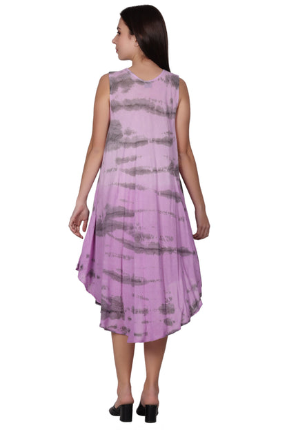 Zebra Stripe Tie Dye Beach Dress 482158