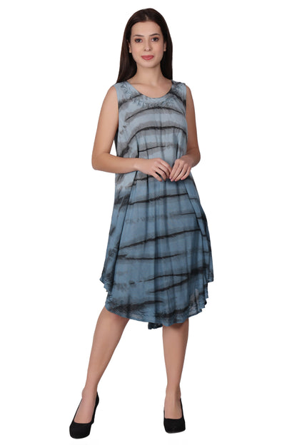 Zebra Stripe Tie Dye Beach Dress 482158