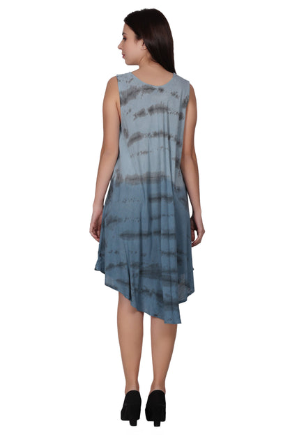 Zebra Stripe Tie Dye Beach Dress 482158