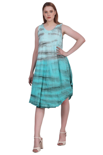 Zebra Stripe Tie Dye Beach Dress 482158