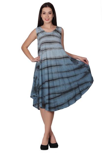 Zebra Stripe Tie Dye Beach Dress 482158