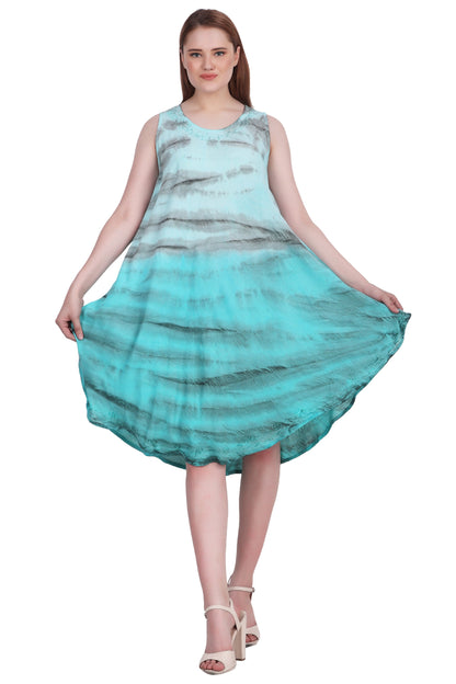 Zebra Stripe Tie Dye Beach Dress 482158