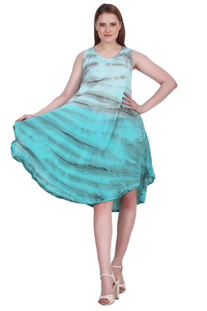 Zebra Stripe Tie Dye Beach Dress 482158