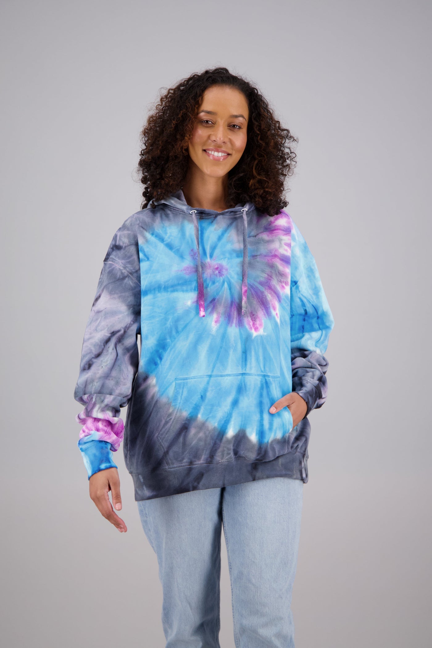 Adult's Tie-Dye Pullover Hoodie (2-XL) Cotton/Polyester Blend 9658