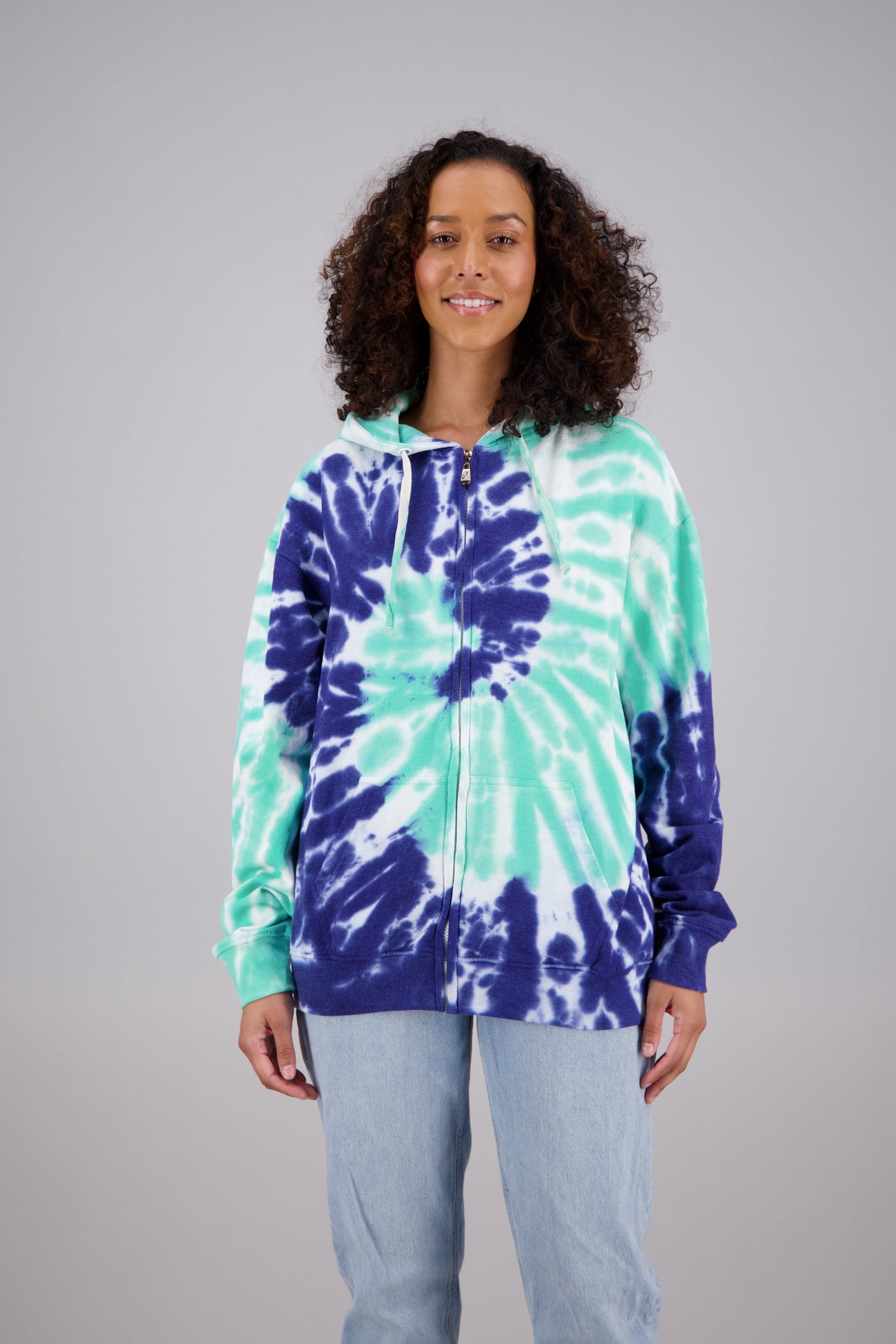 Adult's Tie-Dye Zip-Up Hoodie (2-XL) Cotton/Polyester Blend 9659