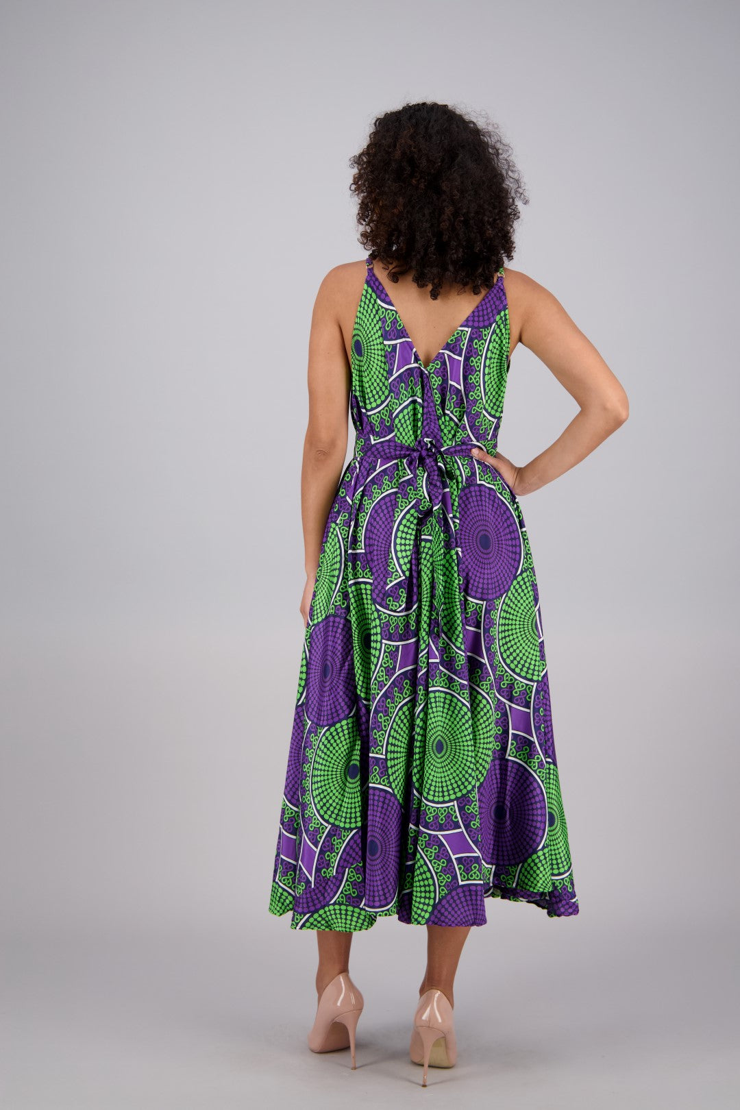 Ankara Print Silk Maxi Dress AB160237