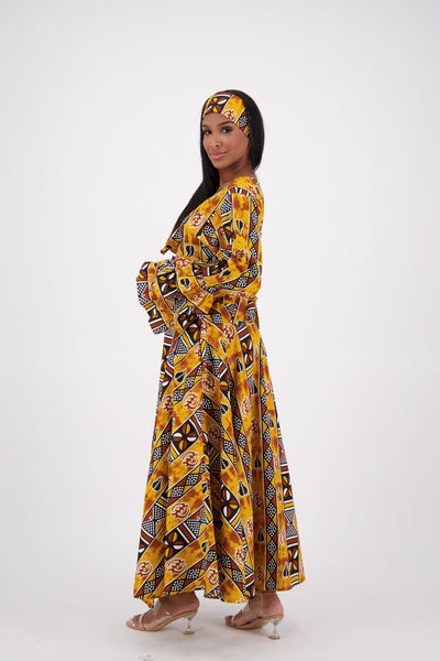 Bell Sleeve Wrap Dress 1624-249