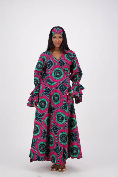 Bell Sleeve Wrap Dress 1624-248