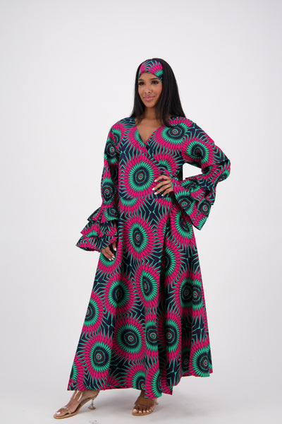 Bell Sleeve Wrap Dress 1624-248