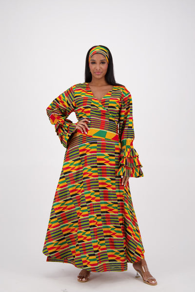 Bell Sleeve Wrap Dress 1624-213