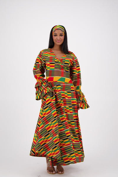 Bell Sleeve Wrap Dress 1624-213