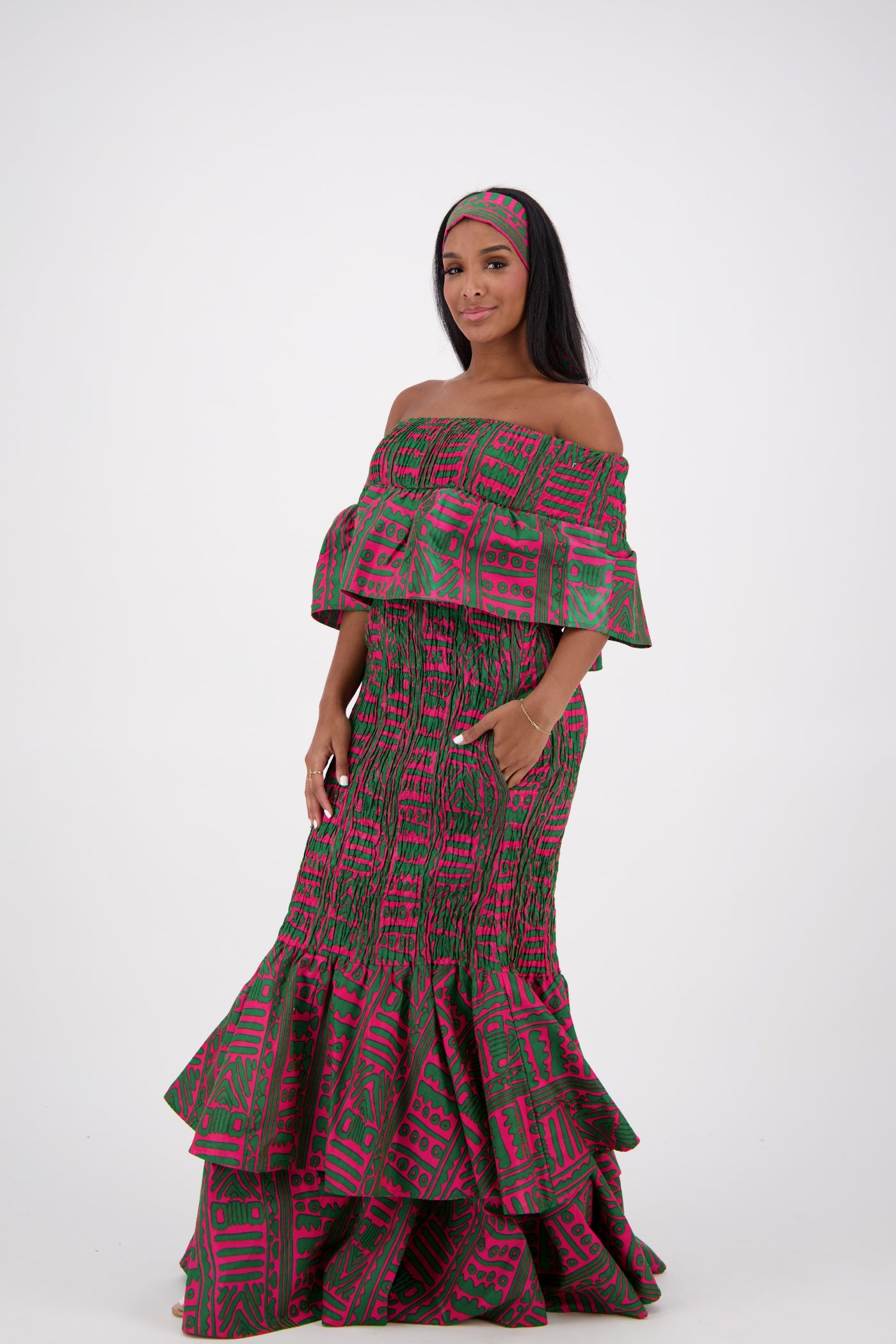 African Print Mermaid Dress AD-2289-250