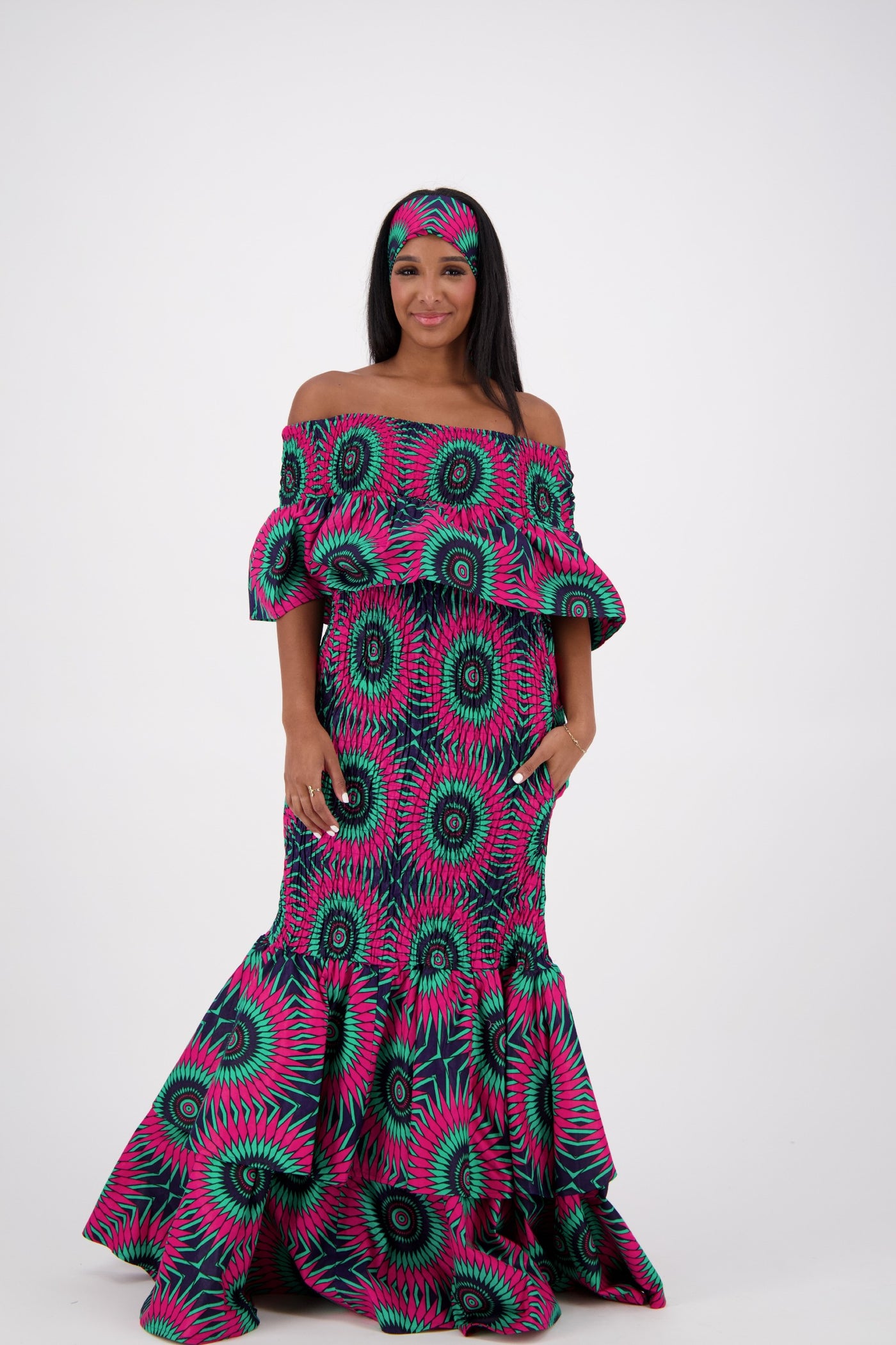African Print Mermaid Dress AD-2289-248