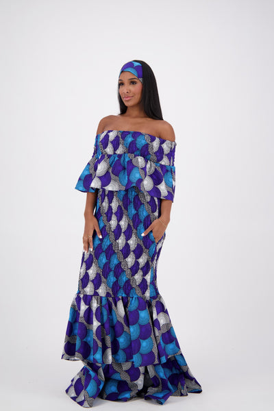 African Print Mermaid Dress AD-2289-239