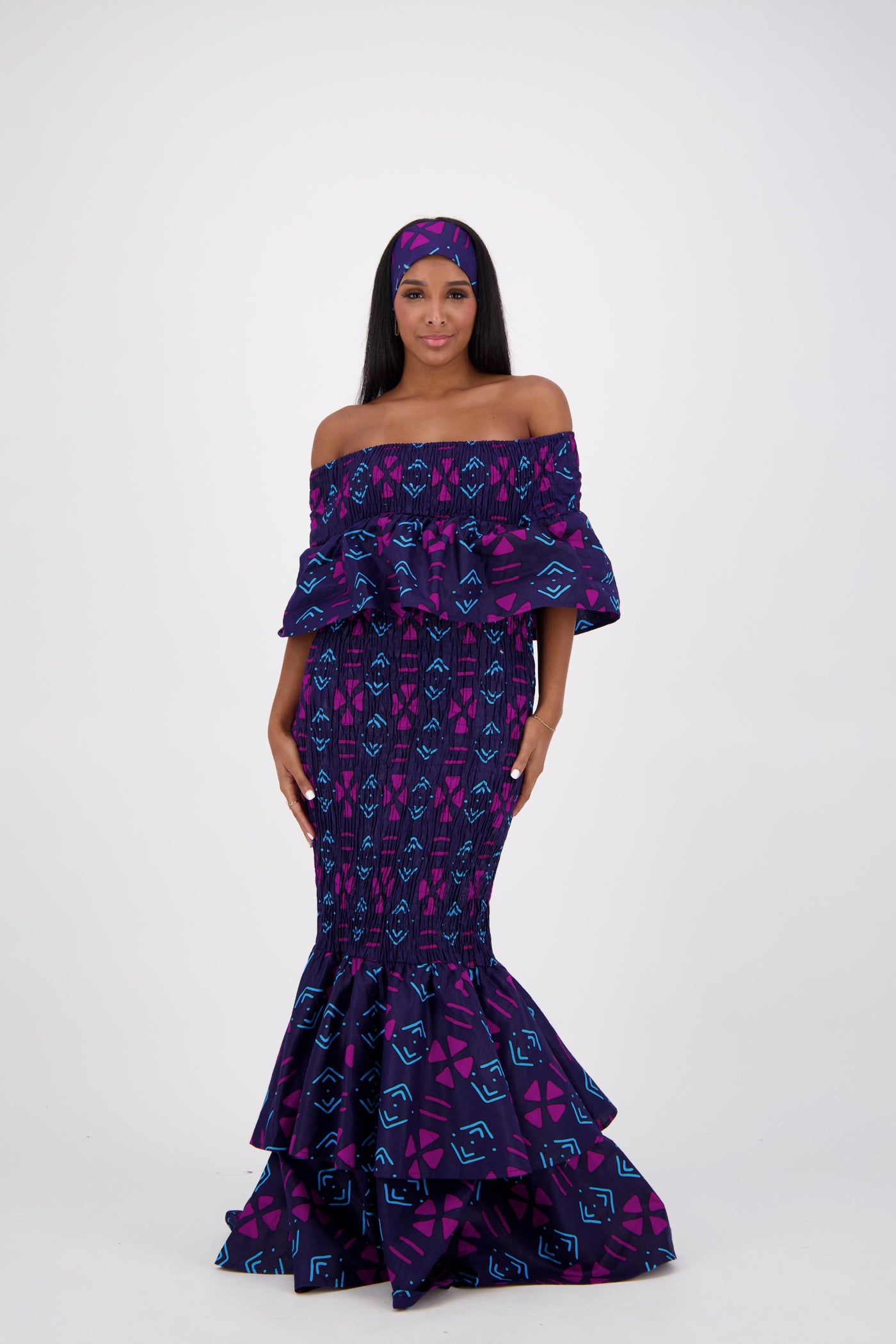 African Print Mermaid Dress AD-2289-238