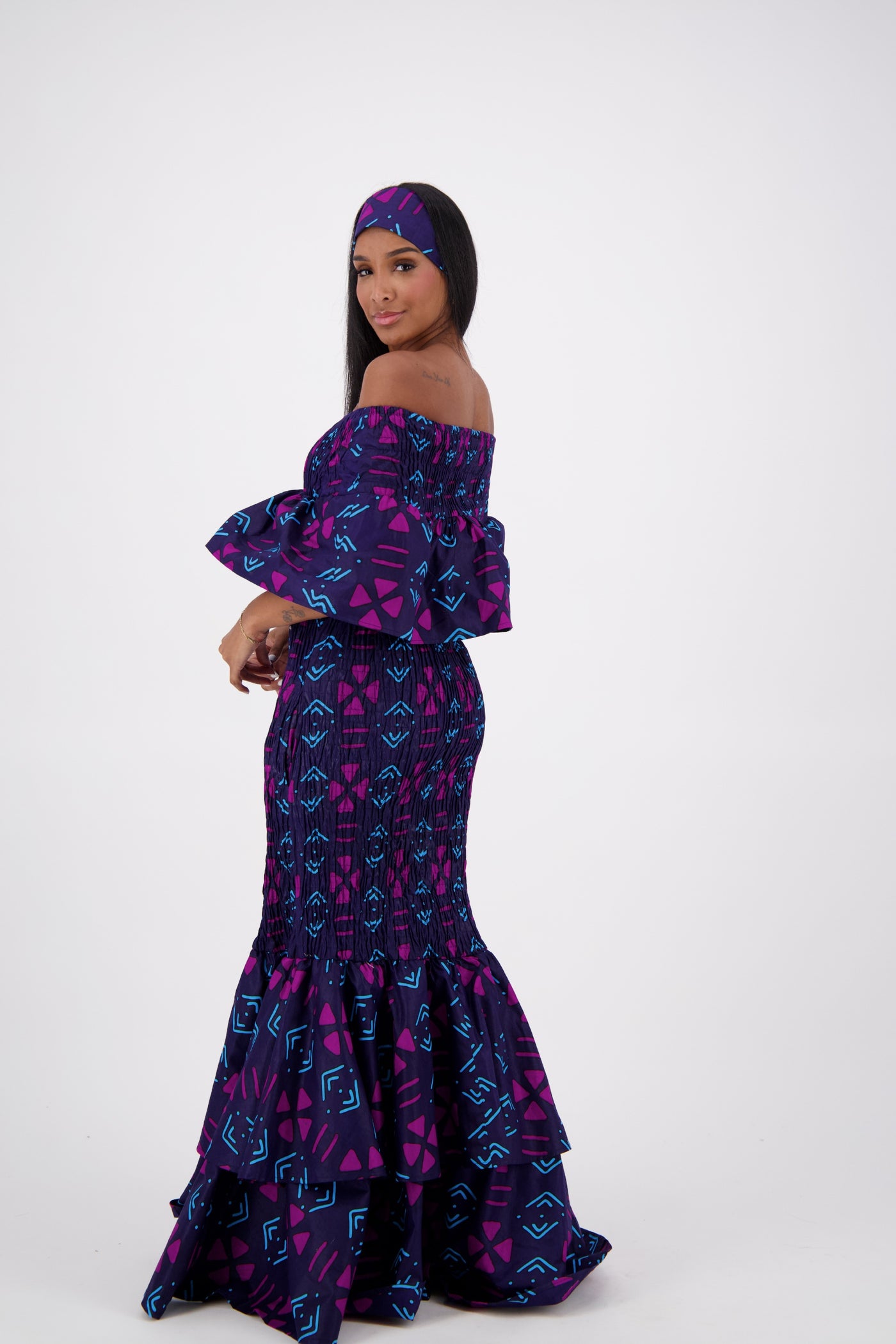 African Print Mermaid Dress AD-2289-238