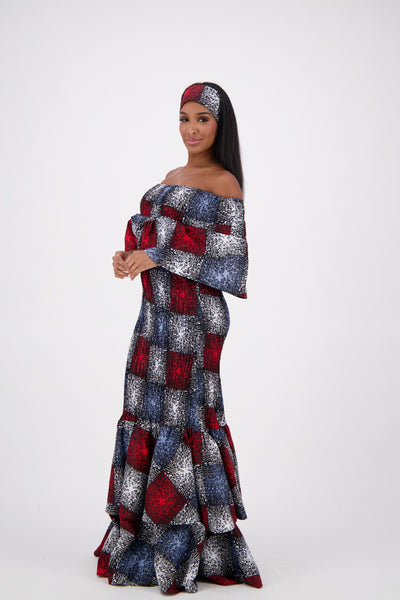 African Print Mermaid Dress AD-2289-241
